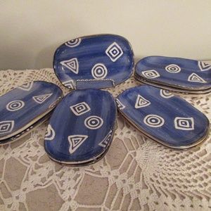 Japanese vintage rectangular /oval pottery plates
